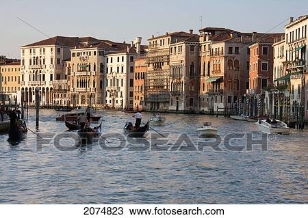 Gondolas On The Grand Canal, Venice, Italy View Large Photo Image Stock Image - Gondolas On The Grand Canal, Venice, Italy. Fotosearch