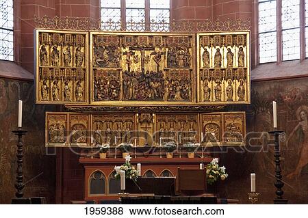Stock Photo - Gothic Altar In The Cathedral Of Saint Bartholomew At Frankfurt Am Main, Germany. Fotosearch