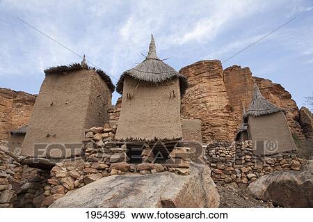 Stock Photography - Granaries In Tireli, Mali. Fotosearch