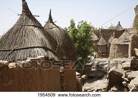 Stock Photo - Granary in Irelli, Bandiagra Escarpment, Mali. Fotosearch