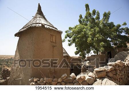 Stock Photography - Granary in Irelli, Bandiagra Escarpment, Mali. Fotosearch
