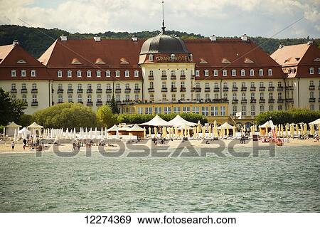 Grand Hotel, Sopot Beach; Sopot, Poland View Large Photo Image Stock Photo - Grand Hotel, Sopot Beach; Sopot, Poland. Fotosearch