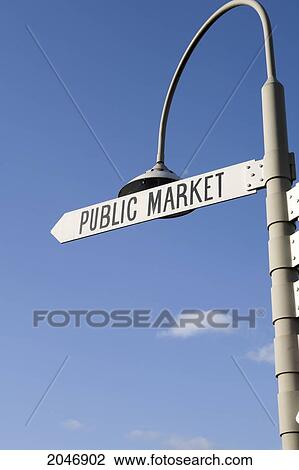 Stock Image - Granville Island Market Sign, Vancouver, British Columbia. Fotosearch