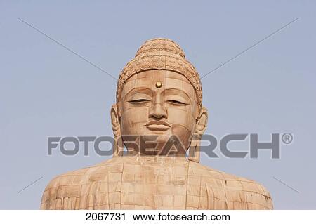 Stock Image - Great Buddha Statue, Bodhgaya, Bihar, India. Fotosearch