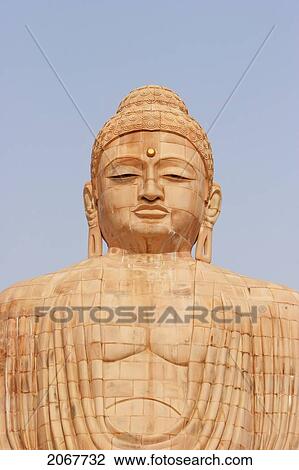 Stock Image - Great Buddha Statue, Bodhgaya, Bihar, India. Fotosearch