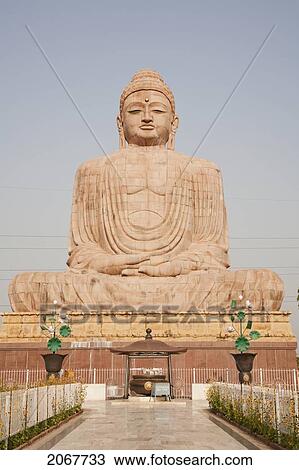 Stock Image - Great Buddha Statue, Bodhgaya, Bihar, India. Fotosearch