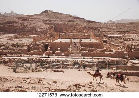 Great temple; Petra, Jordan View Large Photo Image Stock Photo - Great temple; Petra, Jordan. Fotosearch