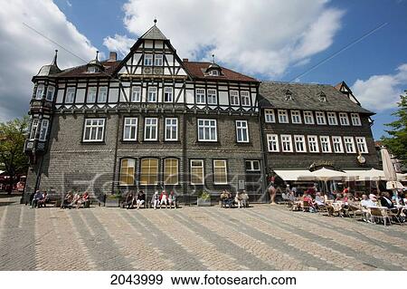 Stock Photo - Half-Timbered Buildings On The Market Place, Goslar, Germany. Fotosearch