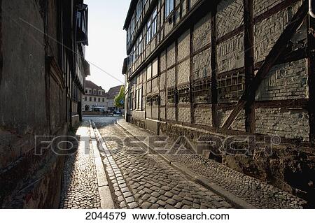 Half-Timbered Houses In The Old Town, Quedlinburg, Germany View Large Photo Image Stock Photo - Half-Timbered Houses In The Old Town, Quedlinburg, Germany. Fotosearch