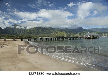 Hanalei pier, Hanalei Beach, Bay and Valley; Hanalei, Kauai, Hawaii, United States of America View Large Photo Image Stock Image - Hanalei pier, Hanalei Beach, Bay and Valley; Hanalei, Kauai, Hawaii, United States of America. Fotosearch