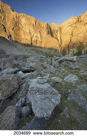 Stock Photo - Helmut Falls, The Rockwall Trail, Kootenay National Park, British Columbia. Fotosearch