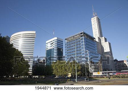 Stock Image - High-Rises On Avenida Madero, Buenos Aires, Capital Federal, Argentina. Fotosearch