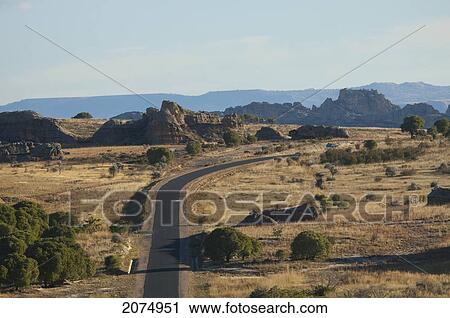 Highway No. 1 Through The Eroded Jurassic Sandstone Massif In Isalo National Park, Fianarantsoa Province, Madagascar View Large Photo Image Stock Image - Highway No. 1 Through The Eroded Jurassic Sandstone Massif In Isalo National Park, Fianarantsoa Province, Madagascar. Fotosearch