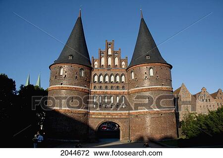 Holstentor Brick City Gate, Lubeck, Germany View Large Photo Image Stock Image - Holstentor Brick City Gate, Lubeck, Germany. Fotosearch