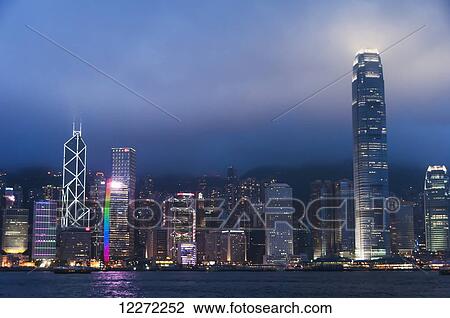 Hong Kong island's skyline at night, Bank of China building and the World Trade Centre; Hong Kong, China View Large Photo Image Stock Image - Hong Kong island's skyline at night, Bank of China building and the World Trade Centre; Hong Kong, China. Fotosearch