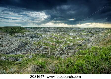 Stock Photo - Horseshoe Canyon And The Drumheller/Red Deer River Badlands, Drumhellar, Alberta. Fotosearch
