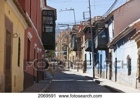 Houses With Enclosed Balconies Along A Street, Potos View Large Photo Image Stock Image - Houses With Enclosed Balconies Along A Street, Potos. Fotosearch