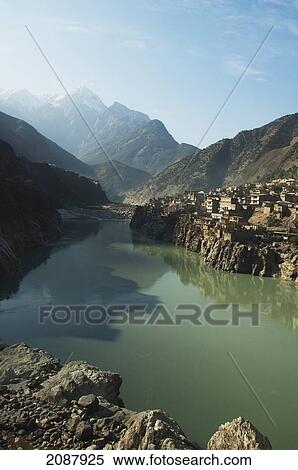 Indus River Flowing Through The Town Of Dasu, North-West Frontier Province, Pakistan View Large Photo Image Stock Photography - Indus River Flowing Through The Town Of Dasu, North-West Frontier Province, Pakistan. Fotosearch