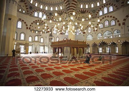 Interior of Ertogrul Ghazi mosque; Ashgabat, Turkmenistan View Large Photo Image Stock Image - Interior of Ertogrul Ghazi mosque; Ashgabat, Turkmenistan. Fotosearch
