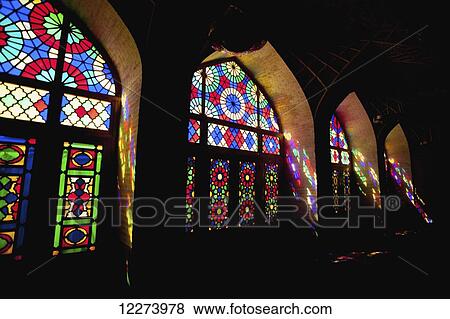 Stock Photo - Interior of Nasir al-Mulk mosque; Shiraz, Iran. Fotosearch