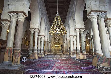 Interior of the prayer room, Great Mosque, the Medina; Kairouan, Tunisia View Large Photo Image Stock Image - Interior of the prayer room, Great Mosque, the Medina; Kairouan, Tunisia. Fotosearch