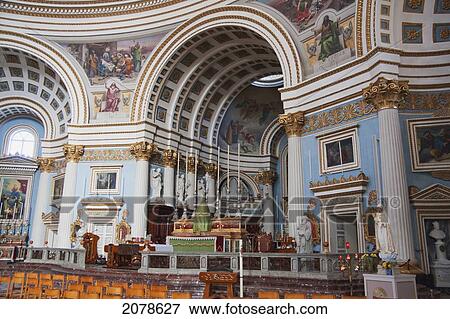 Interior Of The Rotunda Of St Marija Assunta, Mosta, Malta View Large Photo Image Stock Photo - Interior Of The Rotunda Of St Marija Assunta, Mosta, Malta. Fotosearch