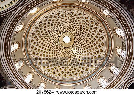 Interior View Of The Dome Of The Rotunda Of St Marija Assunta, Mosta, Malta View Large Photo Image Picture - Interior View Of The Dome Of The Rotunda Of St Marija Assunta, Mosta, Malta. Fotosearch