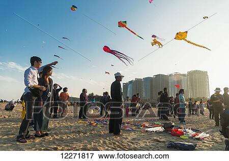 International Kite Festival, a spectacular kite exhibition with participants from all over the world; Xiamen, Fujian province, China View Large Photo Image Stock Photo - International Kite Festival, a spectacular kite exhibition with participants from all over the world; Xiamen, Fujian province, China. Fotosearch