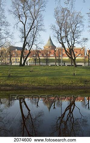 Jacob's Barracks Reflected In The Pilsetas Canal, Riga, Latvia View Large Photo Image Stock Image - Jacob's Barracks Reflected In The Pilsetas Canal, Riga, Latvia. Fotosearch