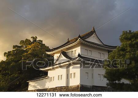 Japanese castle in sunset light; Kyoto, Japan View Large Photo Image Stock Image - Japanese castle in sunset light; Kyoto, Japan. Fotosearch