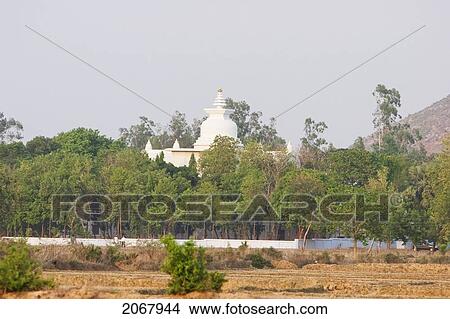 Picture - Japanese Stupa, Rajgir, Bihar, India. Fotosearch