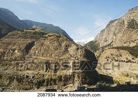Picture - Karakoram Highway In The Indus River Valley Near Chilas, Northern Areas, Pakistan. Fotosearch