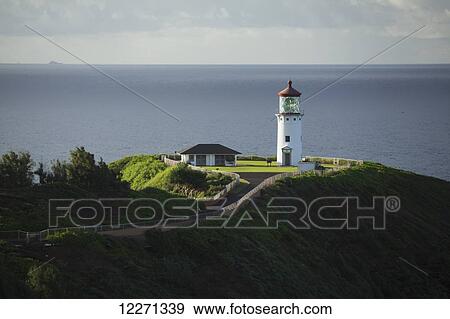 Stock Photo - Kilauea Lighthouse; Kilauea, Kauai, Hawaii, United States of America. Fotosearch