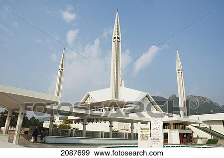 King Faisal Mosque By Turkish Architect Vedat Dalokay In Islamabad, Islamabad Capital Territory, Pakistan View Large Photo Image Stock Photo - King Faisal Mosque By Turkish Architect Vedat Dalokay In Islamabad, Islamabad Capital Territory, Pakistan. Fotosearch