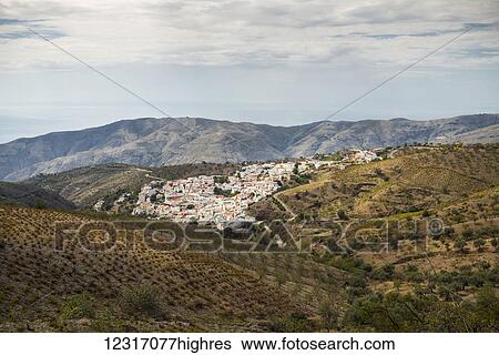Landscape of a village in Alpujarra of Granada Province; Andalucia, Spain View Large Photo Image Stock Photograph - Landscape of a village in Alpujarra of Granada Province; Andalucia, Spain. Fotosearch