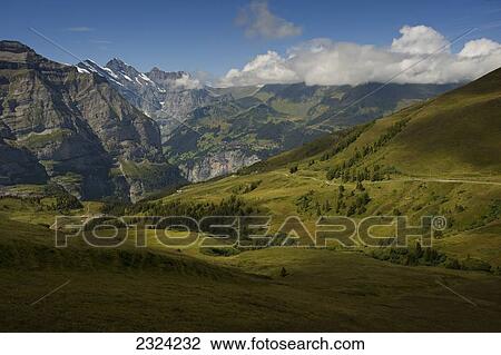 Stock Image - Landscape of Swiss Alps; Interlaken, Switzerland. Fotosearch