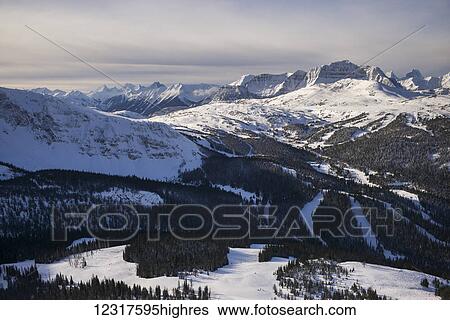 Landscape of the Rocky mountains and Sunshine Ski Resort; Banff, Alberta, Canada View Large Photo Image Stock Photograph - Landscape of the Rocky mountains and Sunshine Ski Resort; Banff, Alberta, Canada. Fotosearch