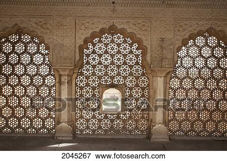 Latticed Marble Window At The Ganesh Pole Gate, Amber Fort, Rajasthan, India View Large Photo Image Stock Photo - Latticed Marble Window At The Ganesh Pole Gate, Amber Fort, Rajasthan, India. Fotosearch