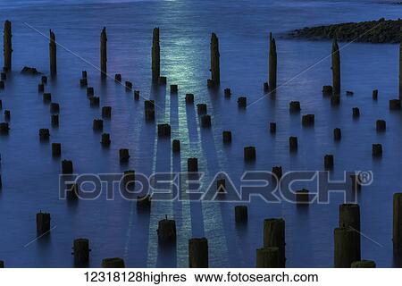 Light from ships reflects on the Columbia River; Astoria, Oregon, United States of America View Large Photo Image Stock Photograph - Light from ships reflects on the Columbia River; Astoria, Oregon, United States of America. Fotosearch