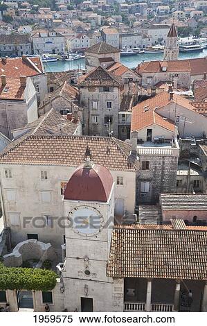 Loggia With Clock Tower In Trogir, Split-Dalmatia, Croatia View Large Photo Image Stock Photography - Loggia With Clock Tower In Trogir, Split-Dalmatia, Croatia. Fotosearch