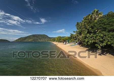 Stock Photo - Looking along Cape Maclear, Lake Malawi; Malawi. Fotosearch