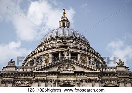 Stock Photograph - Looking up at the dome of St Paul's Cathedral; London, England. Fotosearch