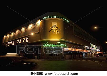 Stock Photo - Luna Park At Night, Buenos Aires, Capital Federal, Argentina. Fotosearch