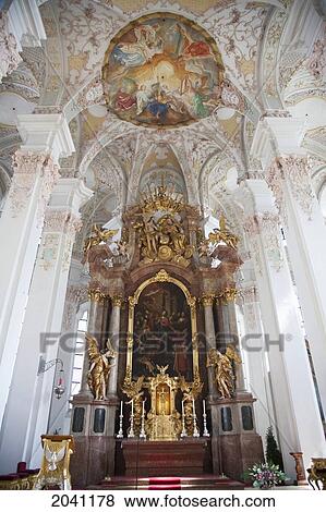Main Altar Of The Church Of The Holy Ghost, Munich, Bavaria, Germany View Large Photo Image Stock Photo - Main Altar Of The Church Of The Holy Ghost, Munich, Bavaria, Germany. Fotosearch