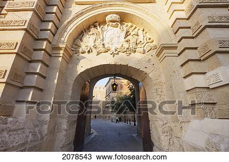 Stock Image - Main Gate, Mdina, Malta. Fotosearch