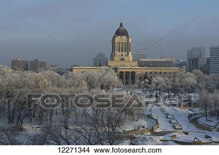Manitoba Legislative Building in winter; Winnipeg, Manitoba, Canada View Large Photo Image Picture - Manitoba Legislative Building in winter; Winnipeg, Manitoba, Canada. Fotosearch