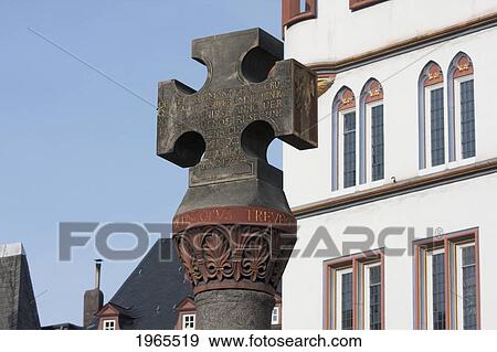 Stock Photo - Marktkreuz (Market Cross) At The Hauptmarkt (Main Market) Square, Trier, Rhineland-Palatinate, Germany. Fotosearch
