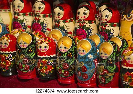 Picture - Matryoshka dolls, also known as Russian nesting dolls; St. Petersburg, Russia. Fotosearch