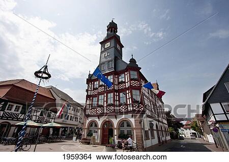 Picture - Maypole And Town Hall In Lorsch, Germany. Fotosearch