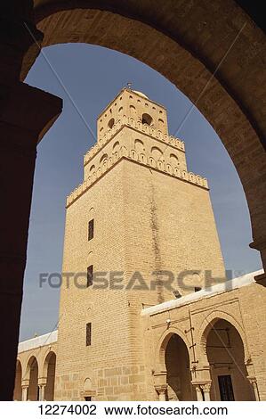 Minaret of the Great Mosque, the Medina; Kairouan, Tunisia View Large Photo Image Stock Image - Minaret of the Great Mosque, the Medina; Kairouan, Tunisia. Fotosearch